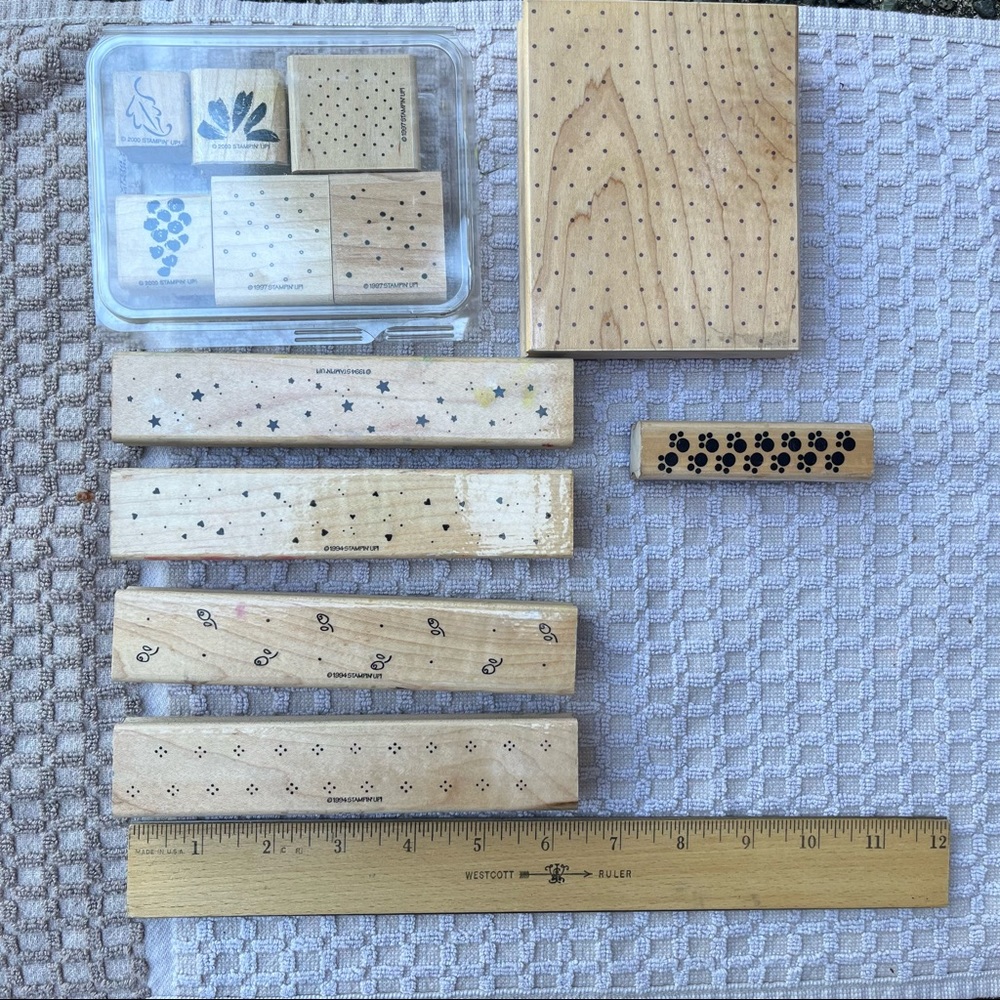 Vintage Rubber Stamp Lot with boarders and background stamps